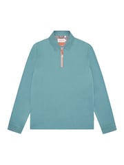 Sealskinz Green Heywood Soft Touch Quarter Zip Polo Shirt - Image 6 of 6