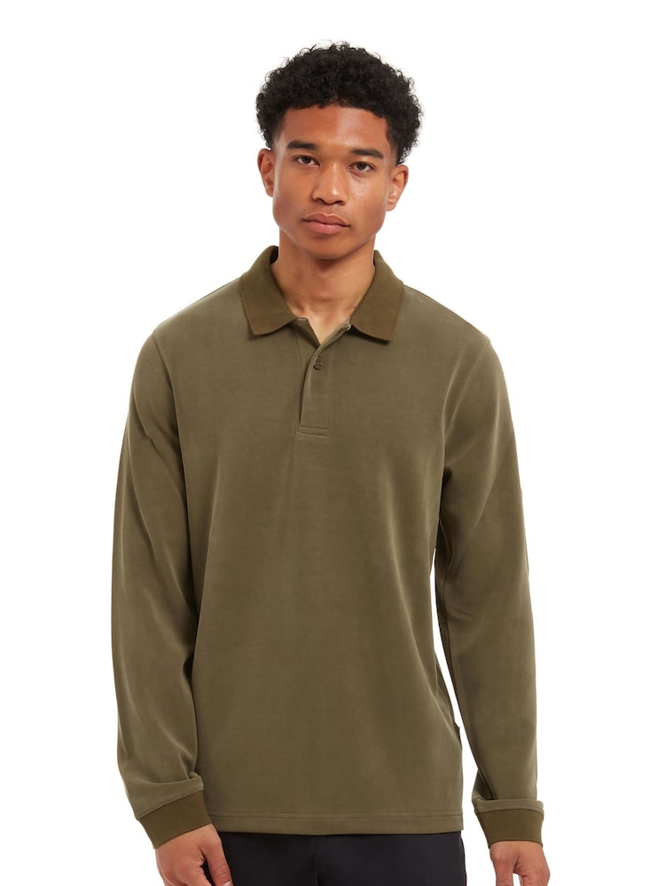 Sealskinz Green Flordon Long Sleeve Soft Touch Polo Shirt - Image 1 of 6