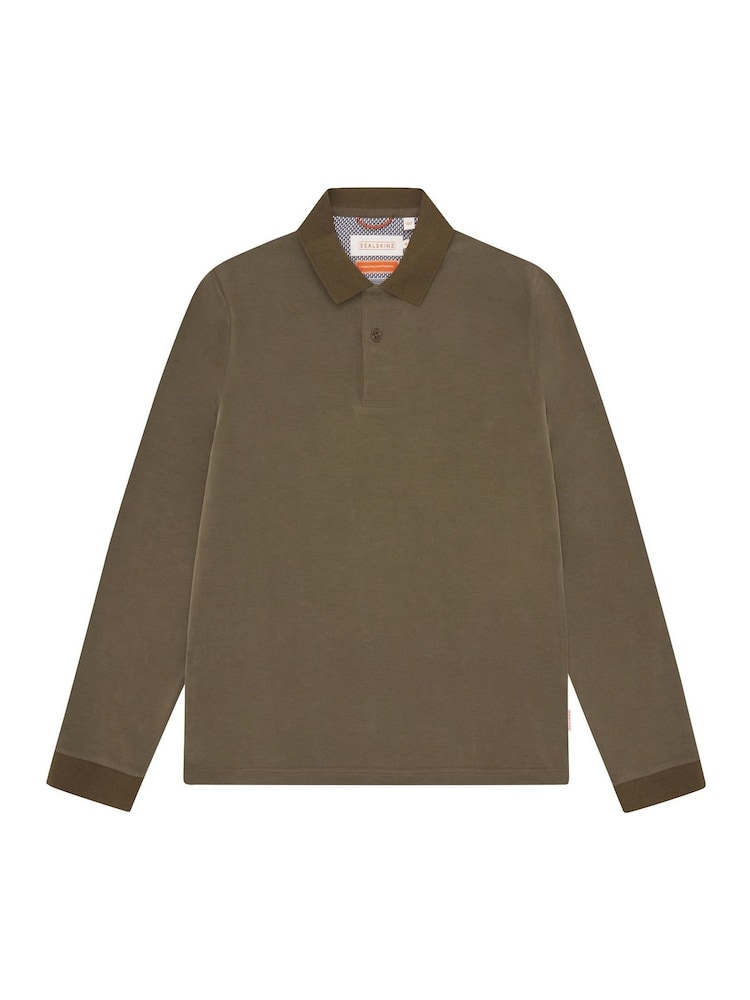 Sealskinz Green Flordon Long Sleeve Soft Touch Polo Shirt - Image 6 of 6