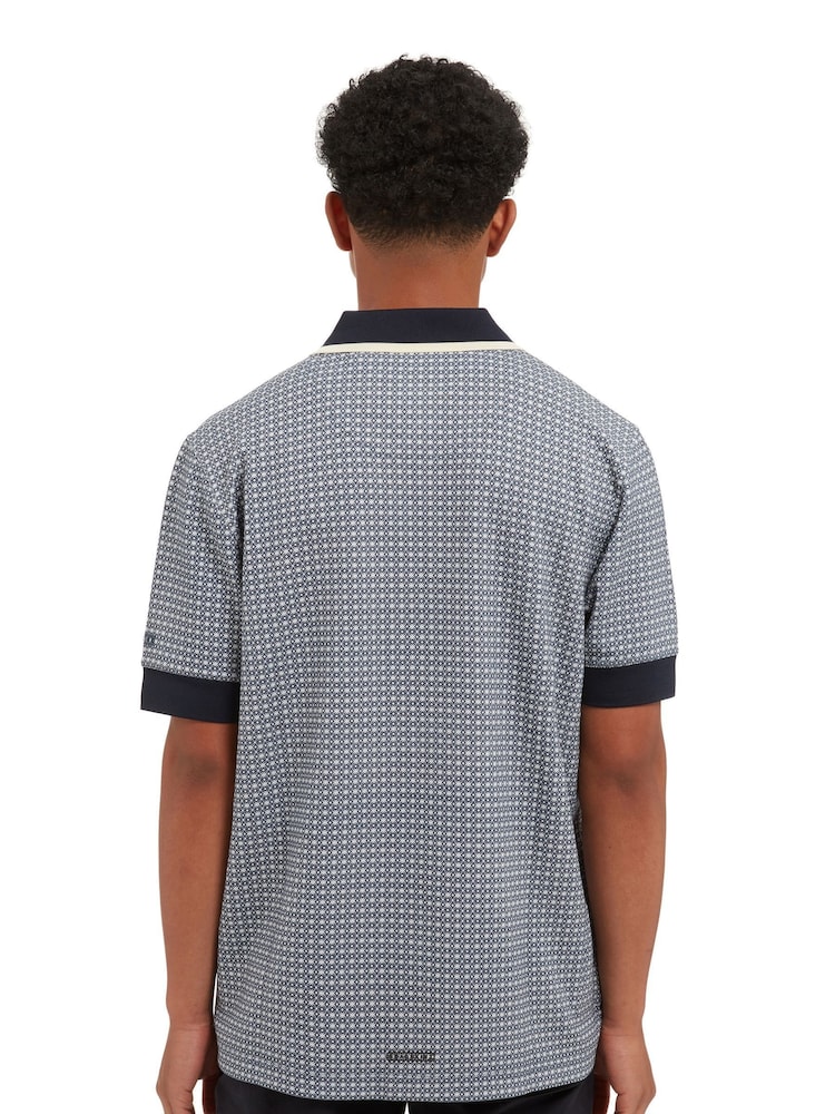 Sealskinz Blue Dersingham Soft Touch Printed Polo Shirt - Image 2 of 6