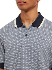 Sealskinz Blue Dersingham Soft Touch Printed Polo Shirt - Image 4 of 6