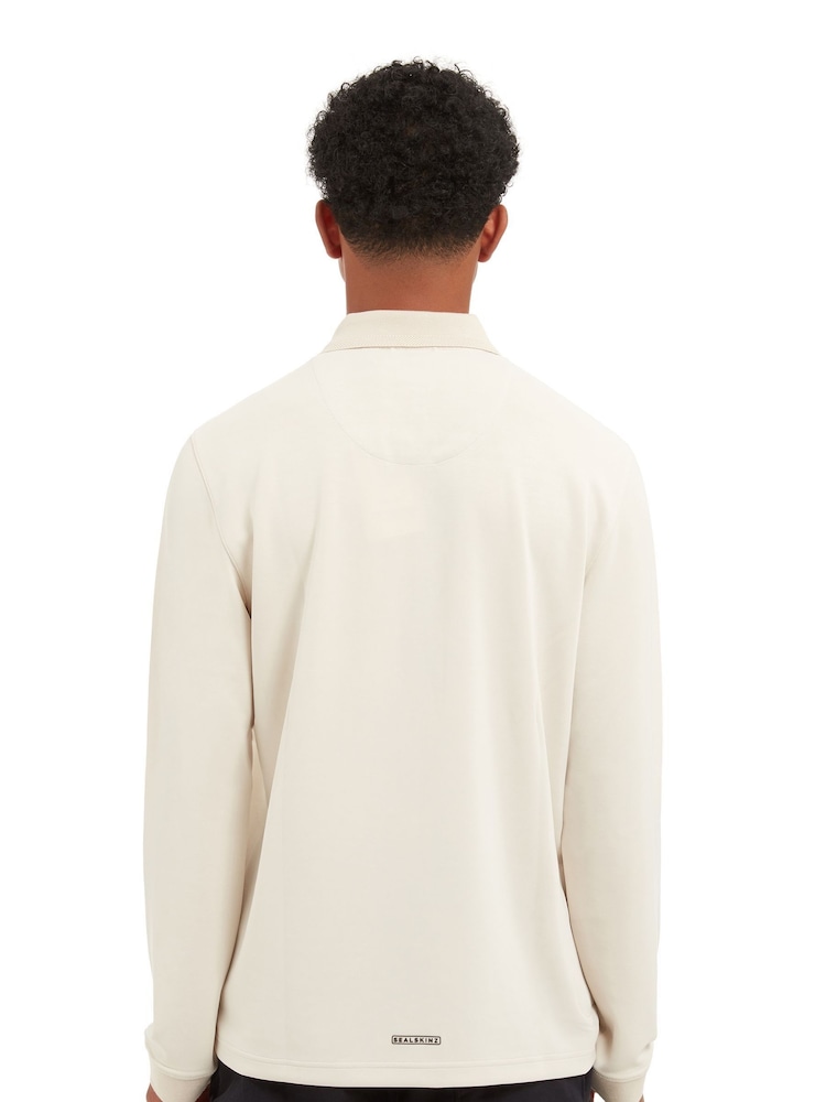 Sealskinz Cream Heywood Soft Touch Quarter Zip Polo Shirt - Bild 2 von 6