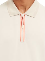 Sealskinz Cream Heywood Soft Touch Quarter Zip Polo Shirt - Bild 4 von 6
