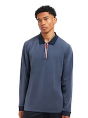 Sealskinz Blue Heywood Soft Touch Quarter Zip Polo Shirt - Image 1 of 6