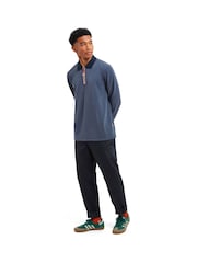Sealskinz Blue Heywood Soft Touch Quarter Zip Polo Shirt - Image 5 of 6