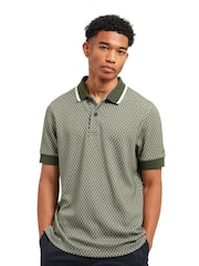 Sealskinz Green Dersingham Soft Touch Printed Polo Shirt - Image 1 of 6