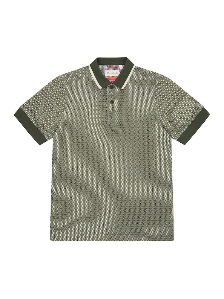 Sealskinz Green Dersingham Soft Touch Printed Polo Shirt - Image 6 of 6