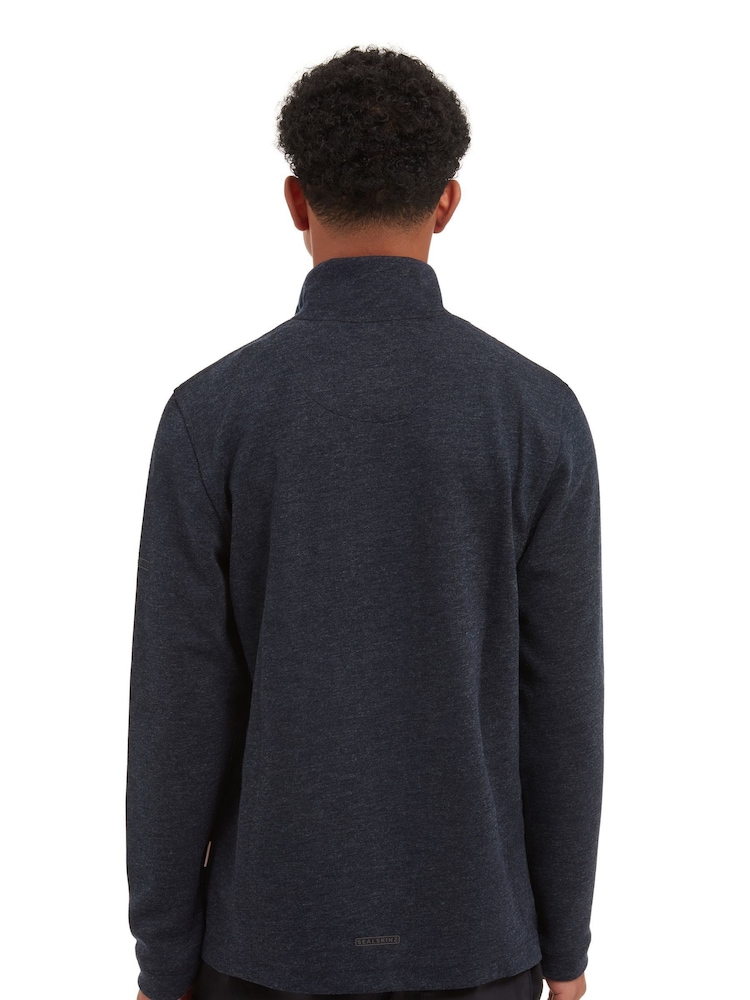 Sealskinz Blue Fakenham Water Repellent Buttoned Funnel Neck Sweatshirt - Image 2 of 6