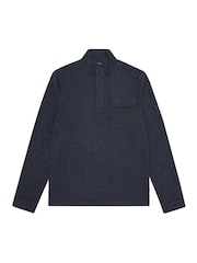 Sealskinz Blue Fakenham Water Repellent Buttoned Funnel Neck Sweatshirt - Image 6 of 6