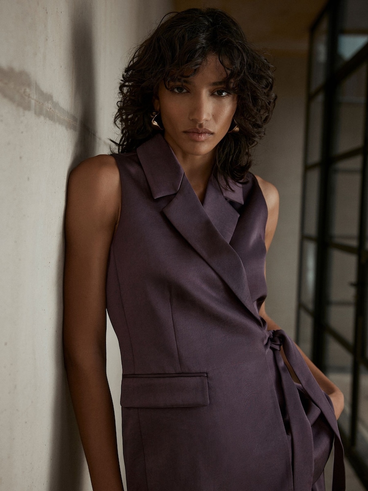 Mint Velvet Red Burgundy Longline Waistcoat - Image 2 of 7