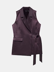 Mint Velvet Red Burgundy Longline Waistcoat - Image 6 of 7