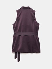 Mint Velvet Red Burgundy Longline Waistcoat - Image 7 of 7
