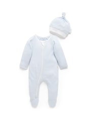 Bombažni spalni pajaci z zadrgo Purebaby 100% & klobuki in kape; pokrivala 2 komplet - Slika 1 iz 4