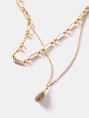 Mint Velvet Gold Tone Layered Chain Necklace - Image 2 of 2