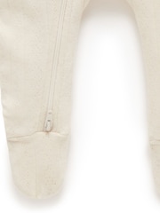 Purebaby Natural Zip Sleepsuit & Hat 2 Pack - Image 3 of 3