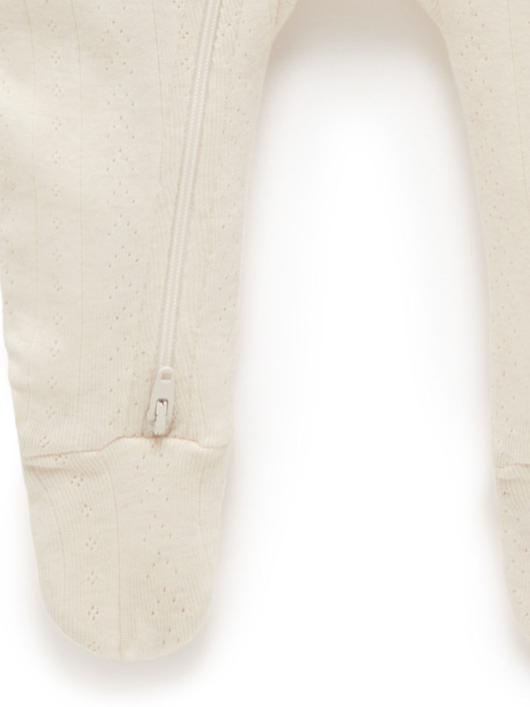 Purebaby Natural Zip Sleepsuit & Hat 2 Pack - Image 3 of 3
