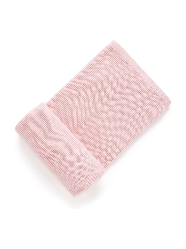 Purebaby Pink Textured Knit 100% Cotton Blanket - Image 1 of 2 Purebaby Pink Textured Knit 100% Cotton Blanket - Image 1 of 2