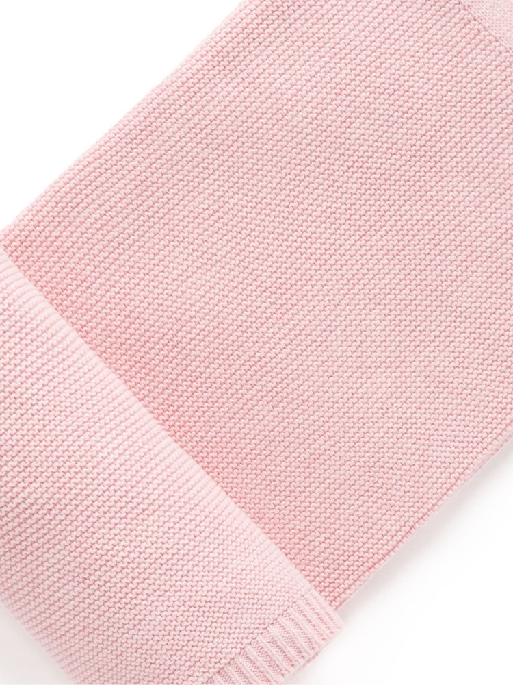 Purebaby Pink Textured Knit 100% Cotton Blanket - Image 2 of 2 Purebaby Pink Textured Knit 100% Cotton Blanket - Image 2 of 2