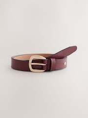 Rojo burdeos - Cinturón casual de corte estándar y cuero de primera calidad fabricado en Italia - Imagen 3 de 5