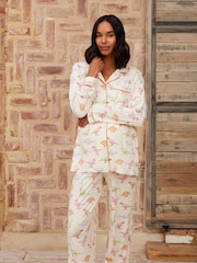 Chelsea Peers White Maternity Dinosaur Print Long Pyjama Set - Image 3 of 5