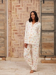 Chelsea Peers White Maternity Dinosaur Print Long Pyjama Set - Image 6 of 6