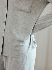 Chelsea Peers Grey TENCEL™ Modal Long Button Up Pyjamas Set - Image 5 of 5