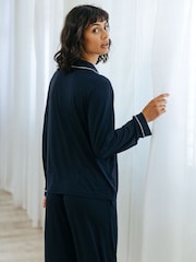 Chelsea Peers Blue TENCEL™ Modal Long Button Up Pyjamas Set - Image 3 of 5