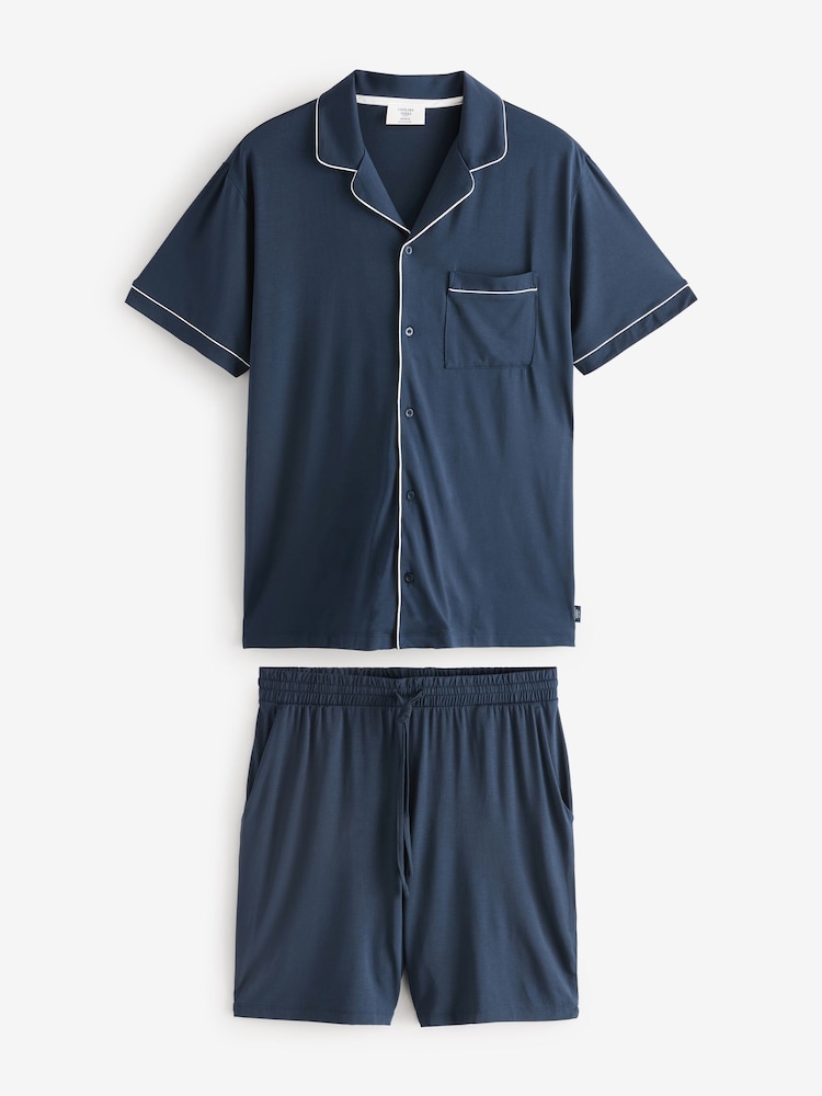 Conjunto de pijama corto abotonado de modal TENCEL™ de Chelsea Peers - Imagen 1 de 3