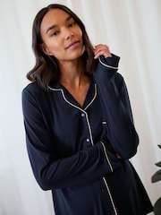 Azul - Chelsea Peers Maternity TENCEL™ Modal Long Button Up Pyjamas Set - Imagen 3 de 5