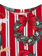 Chelsea Peers Red Pet Christmas Dog & Wreath Print Pyjama T-shirt - Image 4 of 4
