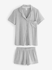 Chelsea Peers Grey TENCEL™ Modal Short Button Up Pyjamas Set - Image 6 of 8