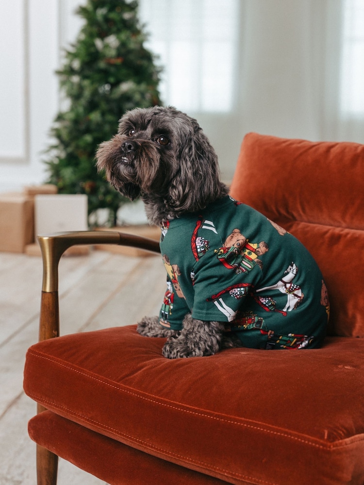 Chelsea Peers Green Pet Christmas Toys Print Pyjama T-shirt - Image 1 of 4 Chelsea Peers Green Pet Christmas Toys Print Pyjama T-shirt - Image 1 of 4