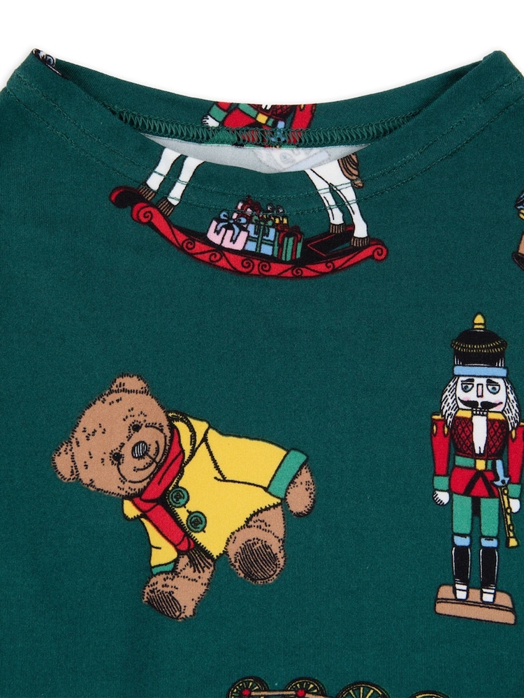 Chelsea Peers Green Pet Christmas Toys Print Pyjama T-shirt - Image 4 of 4 Chelsea Peers Green Pet Christmas Toys Print Pyjama T-shirt - Image 4 of 4
