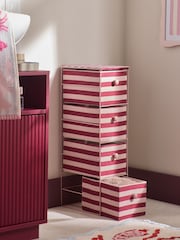 Pink and Red Berry Stripe Fabric Storage Drawers - Image 2 of 4