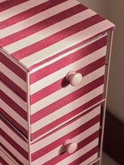 Pink and Red Berry Stripe Fabric Storage Drawers - Image 4 of 4