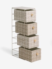 Natural Geo Print Fabric Storage Drawers - Image 5 of 6
