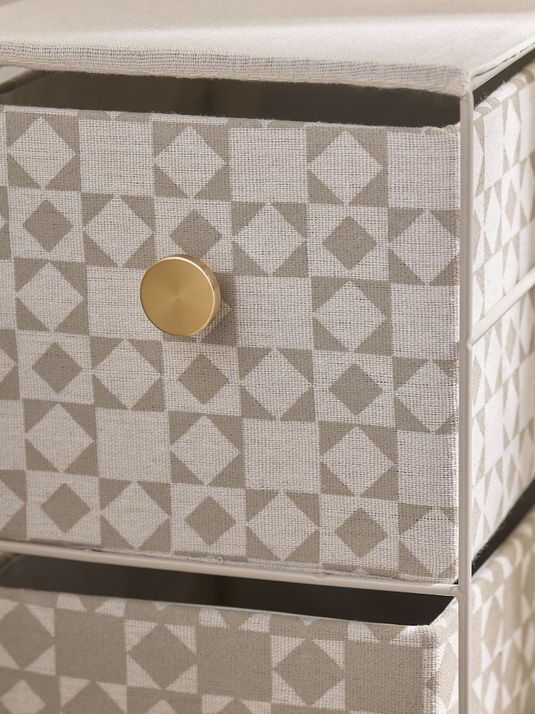 Natural Geo Print Fabric Storage Drawers - Image 6 of 6