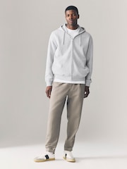 Grey Marl Cotton-Rich Jersey Zip Up Hoodie - Image 2 of 8