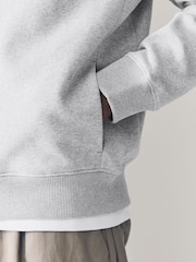 Grey Marl Cotton-Rich Jersey Zip Up Hoodie - Image 4 of 8