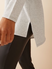 Friends Like These Grey Soft Jersey V-Neck Long Sleeve Tunic Top - Image 3 of 3