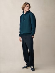 Teal Blue Textured Overhead Hoodie - Image 12 of 13