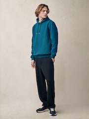 Teal Blue Textured Overhead Hoodie - Image 2 of 8