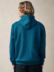 Teal Blue Textured Overhead Hoodie - Image 4 of 8