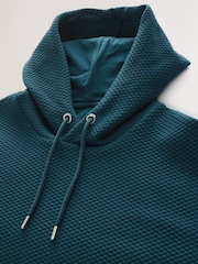 Teal Blue Textured Overhead Hoodie - Image 7 of 8