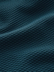 Teal Blue Textured Overhead Hoodie - Image 8 of 8