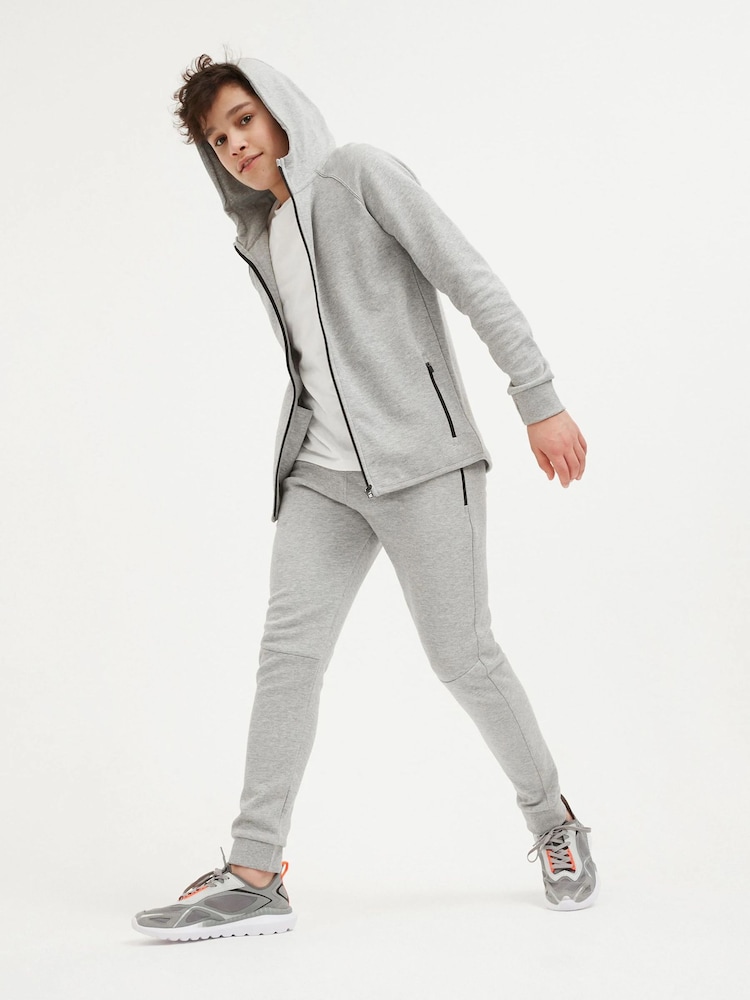 Grey Marl Tech Sportswear Zip Through Hoodie (3-16yrs) - Image 1 of 8