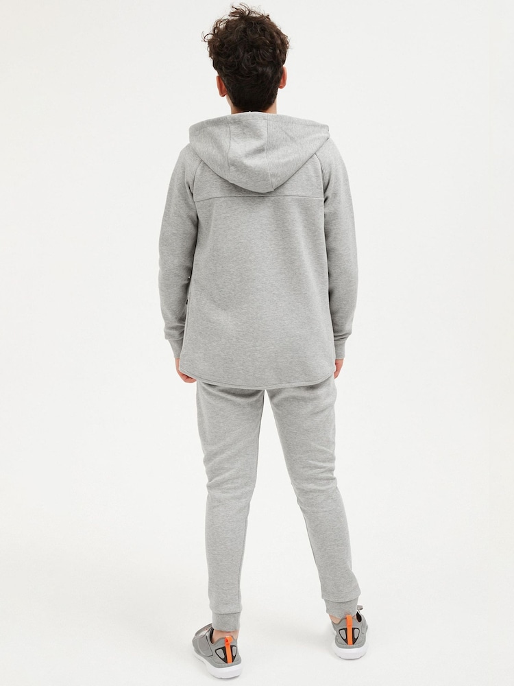 gri melanj - Tech Sportswear Zip Through Hanorac cu glugă (3-16ani) - Image 3 of 8