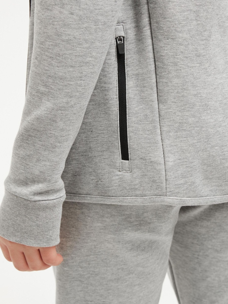 gri melanj - Tech Sportswear Zip Through Hanorac cu glugă (3-16ani) - Image 5 of 8