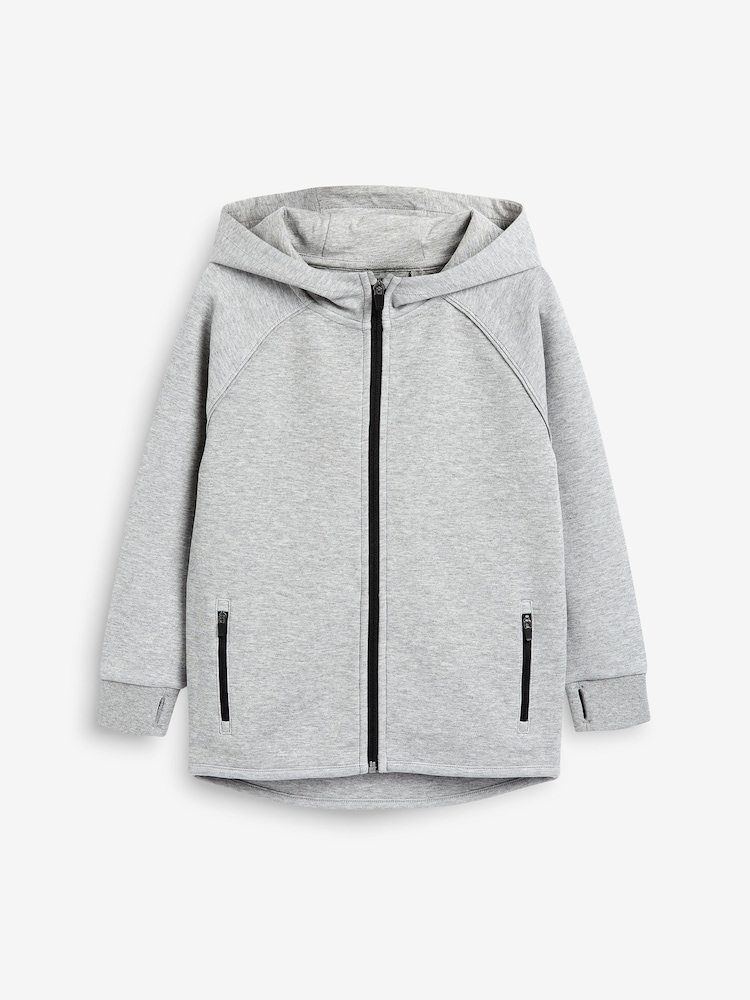 gri melanj - Tech Sportswear Zip Through Hanorac cu glugă (3-16ani) - Image 6 of 8