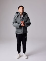 smALLSAINTS Charcoal Grey Logo Padded Coat - Image 2 of 14